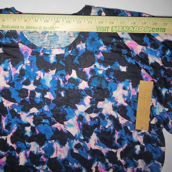 Macy's Rachel Roy Curvy Collection Womens Blue And Pink Blouse Size 2X - Picture 13 of 15
